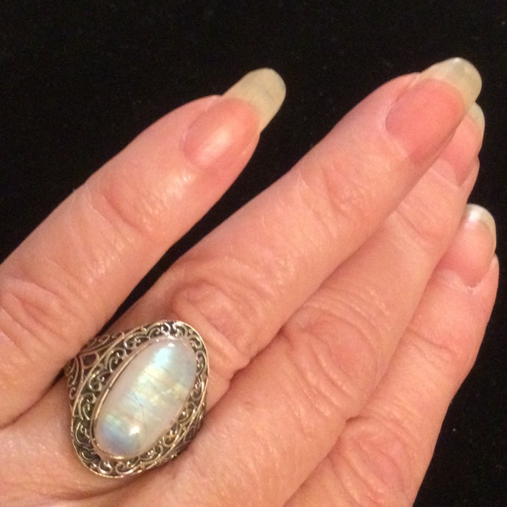 INCREDIBLE TOP QUALITY BLUE MOONSTONE RING - Picture 3 of 8